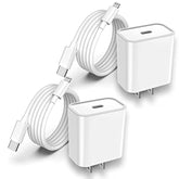 20W Fast Usb Type C Wall Charger With 5 Feet Cable Cord Compatible With Iphone 14 Max Pro/14 Pro/14 Plus/14/13/12/11/Xs/Xr/X/8/7/6/5/Se/5C Ipad Pro/Mini/Air Airpods (2-Pack)