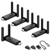 Wireless HDMI transmitter and 4 receiver 4k, USB-C to HDMI Adapter multi TV extender kit, 2.4/5.8G@60Hz 165FT/50M, suitable for expanding from