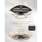 15-16 Inch Laptop Shoulder Bag Business Briefcase Water Resistant Computer Messenger Bags Compatible With Macbook Pro 16, Macbook Air 15 M4, Hp, Dell, Asus Notebook, Pearl White