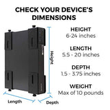 Adjustable Device Wall Mount, Cable Box and Modem Bracket, Adjustable Wall Adapter for Small and Wide or Narrow Devices Like Cable Boxes, Modems, DVD
