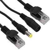 12V Poe Adapter, Power Over Ethernet Passive Poe Adapter Cable Splitter Injector For Surveillance Camera(Black)