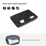 MOSISO 13-14 inch Laptop Case, 13.3 inch Laptop Sleeve Compatible with MacBook Air 13 13.6 M3 M2 M1/Pro 13/Pro 14, HP Dell ASUS Lenovo, Rhombus Quilted Horizontal Bag Cover with Small Case, Black