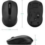 Wireless Mouse, 2.4G Portable Computer Mice For Pc, Laptop, Windows,Office Included Wireless Usb Dongle (Black)