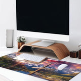 Majestic Eagle Large Gaming Desk Mat,Rubber Non-Slip American Flag Mouse Pad,31.5X11.8X0.12In Extended Cross Patriotic Mousepad,Game Lover Mice Pads Gifts,Office Home Deskmat Decor