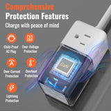 75W Gan Usb-C Super Fast Charging Station, 8-In-1 Power Strip With 5 Usb & 3 Ac Ports, Smart Charging, Fast Pd Charger For Iphone, Samsung, Ipad, Macbook – Desktop & Travel-Friendly – White