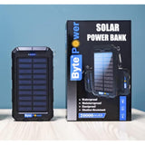 Solar Charger Power Bank 20000Mah, Portable Solar Pone Charger With Compass,Carabiner, Whistle,Flashlights,Solar Panel Charger,Camping Gear Accessory (Black)