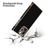 Case For Iphone 14 Pro Black Plating Soft Tpu Bumper Anti-Drop Anti-Scratch Shock Absorption Protective Wireless Slim Cover Compatible With Iphone 14 Pro 6.1 Inch For Women Girls Men