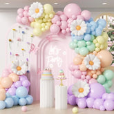 136Pcs Pastel Flower Balloon Arch Kit With Pastel Purple Nude Light Pink Flower Balloons For Wildflower Floral Baby In Bloom Baby Shower Birthday Party Decorations