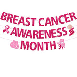 Breast Cancer Awareness Month Banner Cancer Survivor Party Decorations for Faith Courage Charity Event October Month Cancer Free Public Charity Activity Party Supplies (Rose Red)