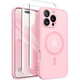 Magnetic iPhone 16 Pro Max Case, Full Camera Protection, MagSafe, Matte Peach Pink
