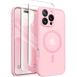 Magnetic iPhone 16 Pro Max Case, Full Camera Protection, MagSafe, Matte Peach Pink