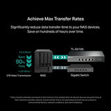 Tl-Sx105 | 5 Port 10G/Multi-Gig Unmanaged Ethernet Switch | Desktop/Wall-Mount | Plug & Play | Fanless | Sturdy Metal C