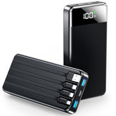 35,000mAh Portable Charger, 22.5W Fast Power Bank with 4 Built-in Cables