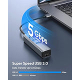 Usb 3.0 To Ethernet Adapter, 3-Port Usb 3.0 Hub With Rj45 10/100/1000 Gigabit