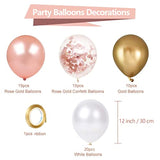 Rose Gold Balloon Set: Confetti, White & Gold - Party Decorations