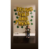 13Pcs Young Wild And Three Balloon Young Wild And Three Banner Young Wild And Three Decorations For Boy Girl Third Birthday 3Rd Birthday Balloon Decorations