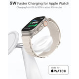 3 In 1 Charger For Magsafe, Wireless Charging Station, Compatible With Magsafe Charger For Iphone 16 15 14 13 12 Series, Airpods Pro/3/2, 5W For Apple Watch(30W Adapter Included)