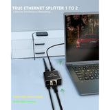 Ethernet Splitter, High Speed 1000Mbps Ethernet Splitter 1 To 2, Rj45 Internet