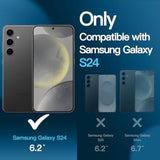 JETech 5 in 1 Matte Case for Samsung Galaxy S24 5G with 2-Pack Screen Protector and Camera Lens Protector, Translucent Back Protective Phone Cover, Tempered Glass Film (Black)