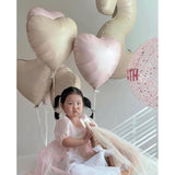 12pcs Baby Pink Heart-Shaped Foil Balloons for Baby Shower, Birthday & Wedding Decor