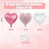 Pink White Heart Balloons, 18 Inch Baby Pink and White Heart Shaped Balloon