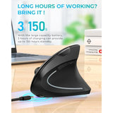 Ergonomic Mouse, Vertical Wireless Mouse: Rechargeable Optical Carpal Tunnel Mice With 2.4G Usb Receiver, 1000/1200 / 1600 Dpi, 6 Buttons, For Laptop, Computer, Pc, Desktop, Notebook, Black
