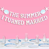 Iridescent “The Summer I Turned Married” 6ft banner for bachelorette party décor