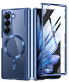 for Galaxy Z Fold 7 Case, Compatible with Magsafe, Built-in Screen Protector & Hinge Protection, Clear Plating Design Full-Body Slim Shockproof