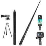 Invisible Selfie Stick For Insta360 One X4,X3,X2,X,One R,One Rs,Go 2,Go 3/Gopro/Dji/Akaso/Sjcam Action Cameras,Extendable 61.8" / 157 Cm Long Aluminum Alloy Rod With Tripod Accessory