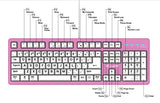 104-Key Large Print Keyboard For Windows And Mac With Usb Wired Connection, Spill-Resistant, And Dual Compatibility (Pink)