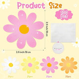 Spring Daisy Flower Paper Cutouts-100Pcs Glitter Daisy Flower Cutouts Decorations Diy Paper Cuts Party Decor For Spring Bulletin Board Boho Groovy Retro Themed Birthday Party Wall Decorations Favor