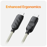Designs Premium Braided Usb-C To Usb-C Cable, Fast 60W Charging, Compatible With Iphone 15 16 Ipad Macbook Carplay, 2 Pack, Sand/Black, 2M (6.6 Ft)