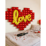 Heart Balloons And Love Balloons, 55 Inch Foil Balloon Set With Gold Love Banner, Red Heart Shaped Balloon For Wedding Anniversary Romantic Decorations Special Night Party Supplies