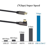 90 Degree Usb 3.1 Type C To Type C Cable 60W&3A Right & Left Angled 3.1 Usb Ty