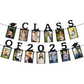 Class Of 2025 Graduation Photo Banner | Graduation Decorations 2025 | Class Of 2025 Party Decorations For College Senior/High, Middle/Junior, Kindergarten | Pictures Display (Pre-Strung)