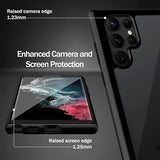 Compatible With Samsung Galaxy S22 Ultra Case, Built In Screen Protector Full Body Shockproof Slim Fit Bumper Protective Phone Cover For Samsung S22 Ultra 5G-Black/Clear