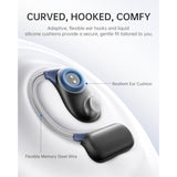 Baseus Open-Ear Headphones, Hi-Res Wireless Audio with LDAC, Rich Bass, Comfortable Silicone Cushion Design, 60H Play, AI Clear Calls, Bluetooth 5.4, IPX4, Open-Ear Earbuds - Bowie MF1