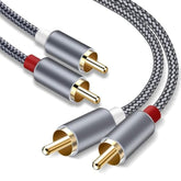 2 Pack 2-Male to 2-Male RCA Audio Cable 6ft Shielded