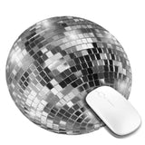 Trendy Silver Disco Ball Round Mouse Pad, Small Gaming Mousepad With Stitched Edge, Non-Slip Rubber Base Mouse Mat Office Desk Accessories For Laptop Computer Decor 7.9 X 7.9 Inch