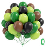 60 Pcs Jungle Theme Balloons Green, Brown & Lime for Baby Showers & Birthdays
