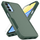 For Samsung Galaxy A15 5G Case: Dual Layer Protective Heavy Duty Cell Phone Cover Shockproof Rugged With Screen Protector - Military Protection Bumper Tough - Samsung Galaxy A15 5G 2024, Dark Green