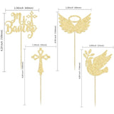 24Pcs Mi Bautizo God Bless Cupcake Toppers Dove Cross Cupcake Picks Christian Baptism Cake Decorations For Religious God Bless Baby Shower Kids Birthday Party Supplies Gold