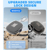 Secure Lock for JBL Endurance Peak 4 Case Cover with Cleaner Kit, Protective PC Transparent Hard Shell Compatible with JBL Endurance Peak 4 Earbuds Charging Case with Keychain
