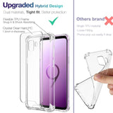 Clear Case for Samsung Galaxy S9, Airbag Corners Shockproof Bumper Protective Cover Hybrid Design Hard PC Back + Flexible TPU Frame