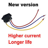 15A 250V Rocker Switch On/Off Power Socket Inlet Module Plug 10A Fuse Switch With 18 Awg Wiring 3 Pin - 2Pcs
