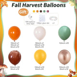 Burnt Orange Fall Balloon Arch Kit with Green Brown Gold Balloons for Thanksgiving