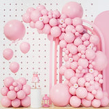 140pcs Pastel Pink Balloon Garland Kit with Various Sizes for Baby Shower & Birthday Decor