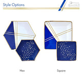 Hexagon Design Disposable Paper Plates (18 Pc) Heavy Duty Paper Plates 10 Inch, Disposable Party Dinnerware For Birthday, Dinner Plates For Baby Showers, Weddings & Events, Blue