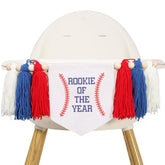 Blue "Rookie Of The Year" 1st Birthday High Chair Banner Baseball Photo Prop