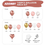 Rose Gold Balloons Arch Kit, 140Pcs Metalic Rose Gold Metallic Gold White Pink With Confetti Balloons For Bridal Shower Baby Shower Bachelorette Birthday Wedding Girl Anniversary Decorations
